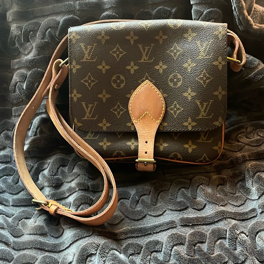 LOUIS VUITTON Cartouchiere MM Brown Monogram Crossbody Bag